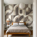 papier peint geometrique scandinave formes arrondies superposees tons beige crem-6