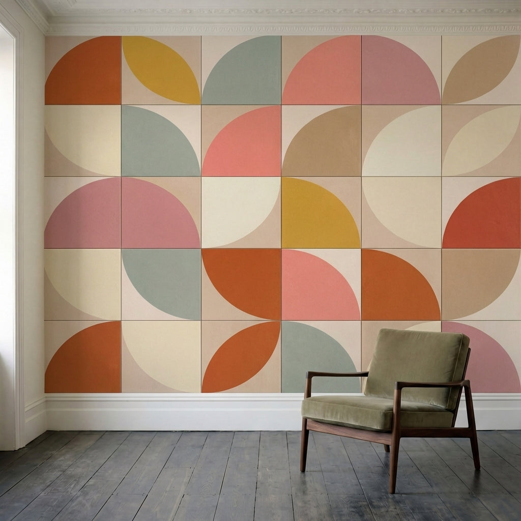 papier peint geometrique scandinave quarts de cercles modulaires repetitifs tons-2