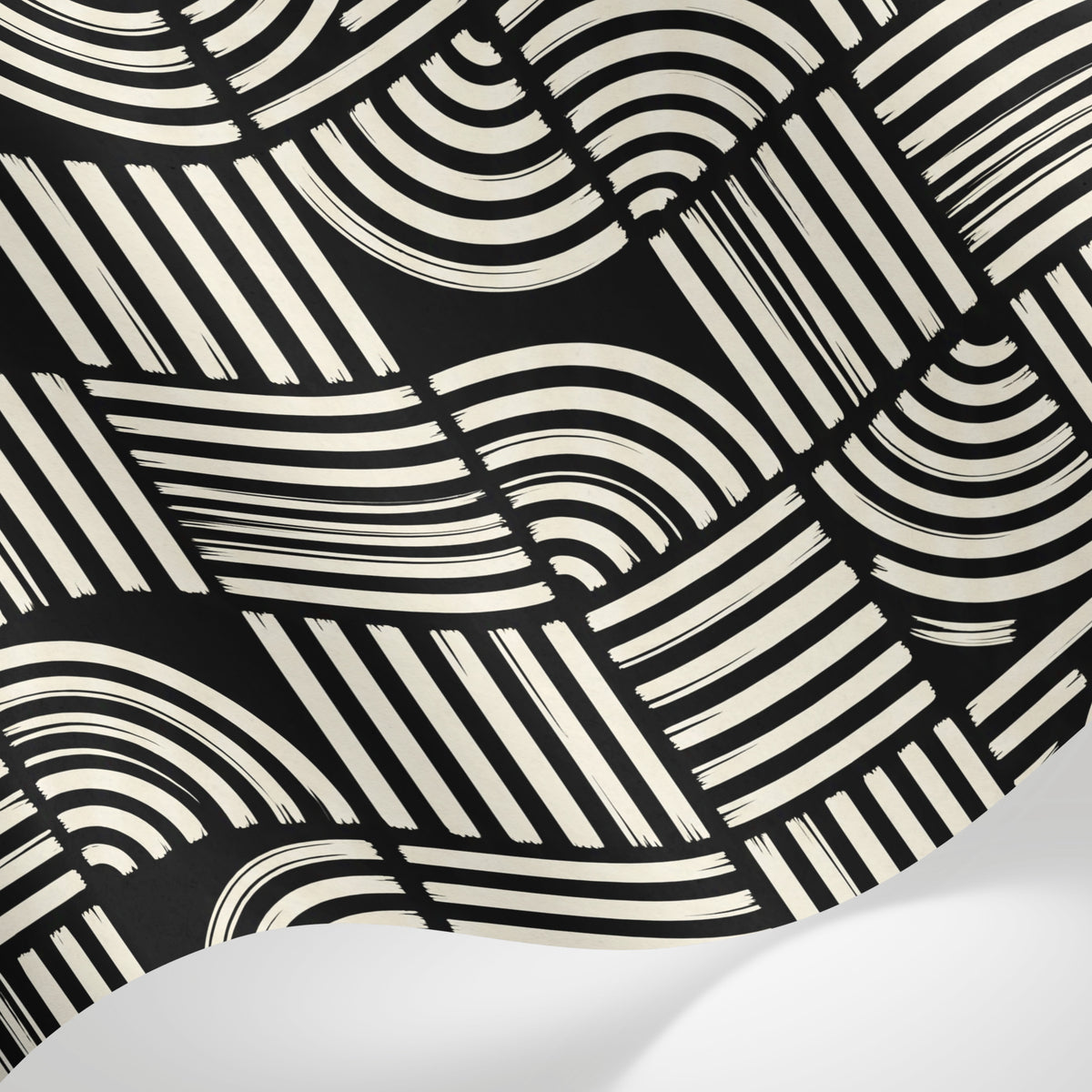 Papier peint panoramique abstrait - Rayures verticales arcs concentriques motifs géométriques répétitifs sur mesure - Matière