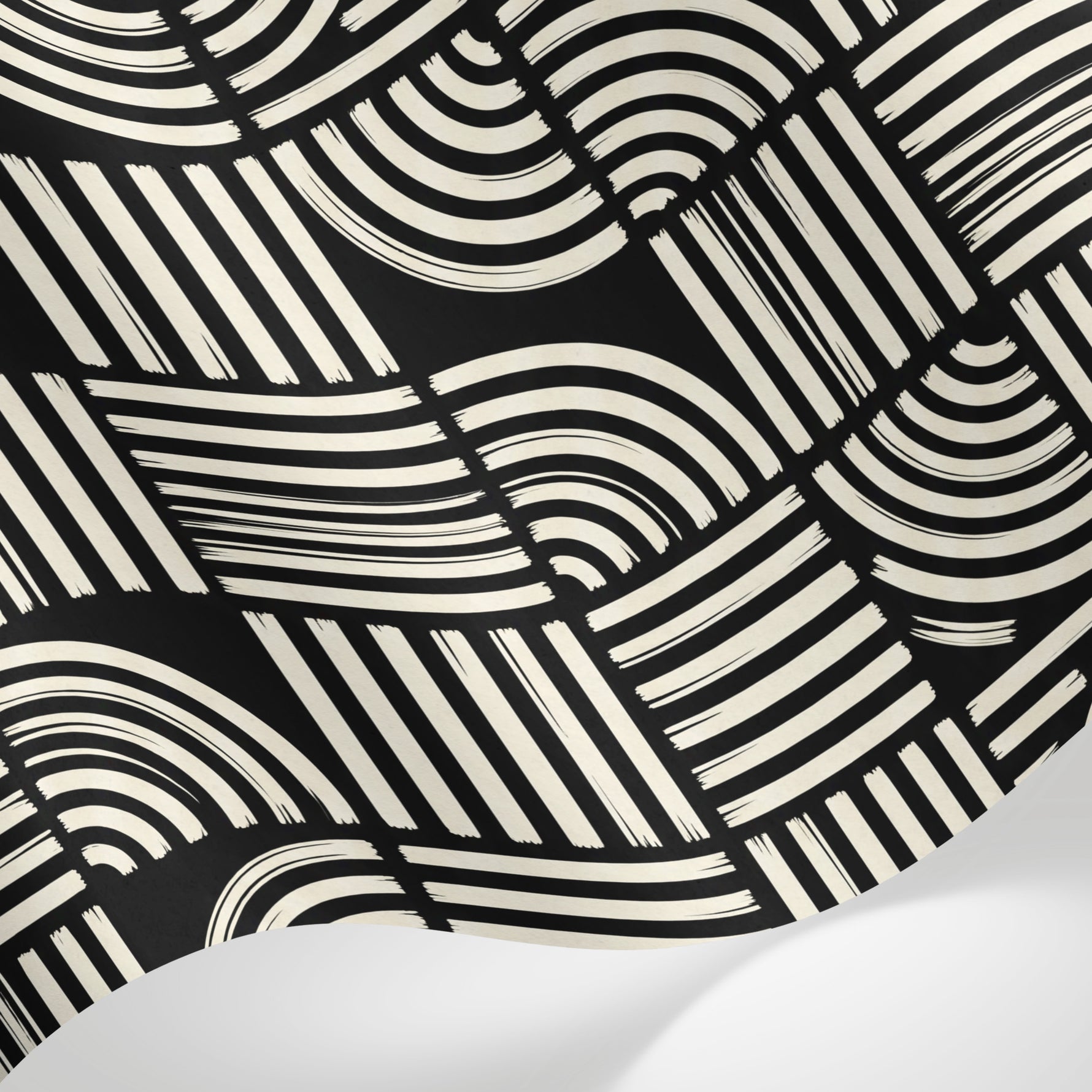 Papier peint panoramique abstrait - Rayures verticales arcs concentriques motifs géométriques répétitifs sur mesure - Matière