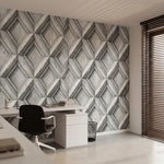 papier peint imitation marbre chevrons geometriques repetitifs effet pierre gris-VARIANTE-9
