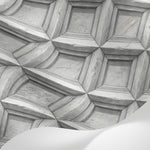 Papier peint panoramique imitation marbre - Chevrons géométriques répétitifs effet pierre gris béton et blanc cassé sur mesure - Matière