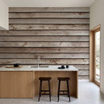 papier peint lin naturel planches bois vieilli horizontales grain apparent tons -2