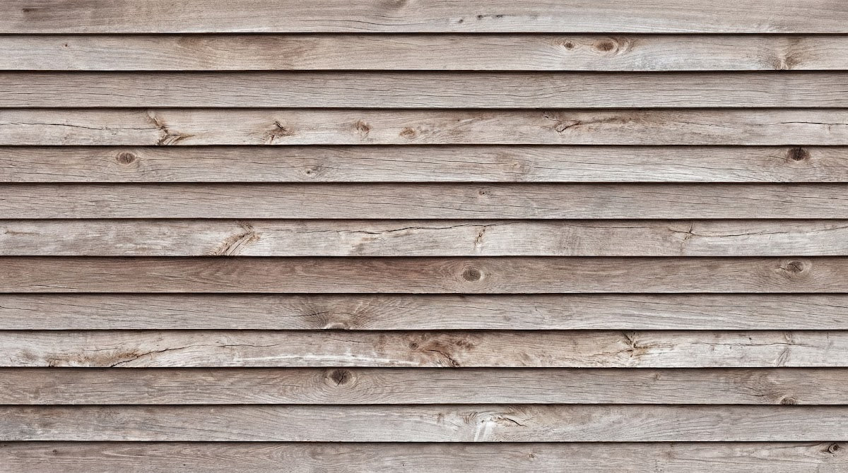 Papier peint panoramique effet bois - Planches bois vieilli horizontales grain apparent tons beige grisé sur mesure - Design