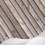 Papier peint panoramique effet bois - Planches bois vieilli horizontales grain apparent tons beige grisé sur mesure - Matière