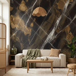 papier peint marbre noir veines blanches effet fissure casse tons anthracite et -7
