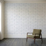 papier peint moderne briques blanches repetitives joints gris clair effet mur lo-4