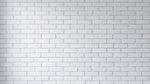 Papier peint panoramique imitation brique - Briques blanches répétitives joints gris clair effet mur loft contemporain sur mesure - Design