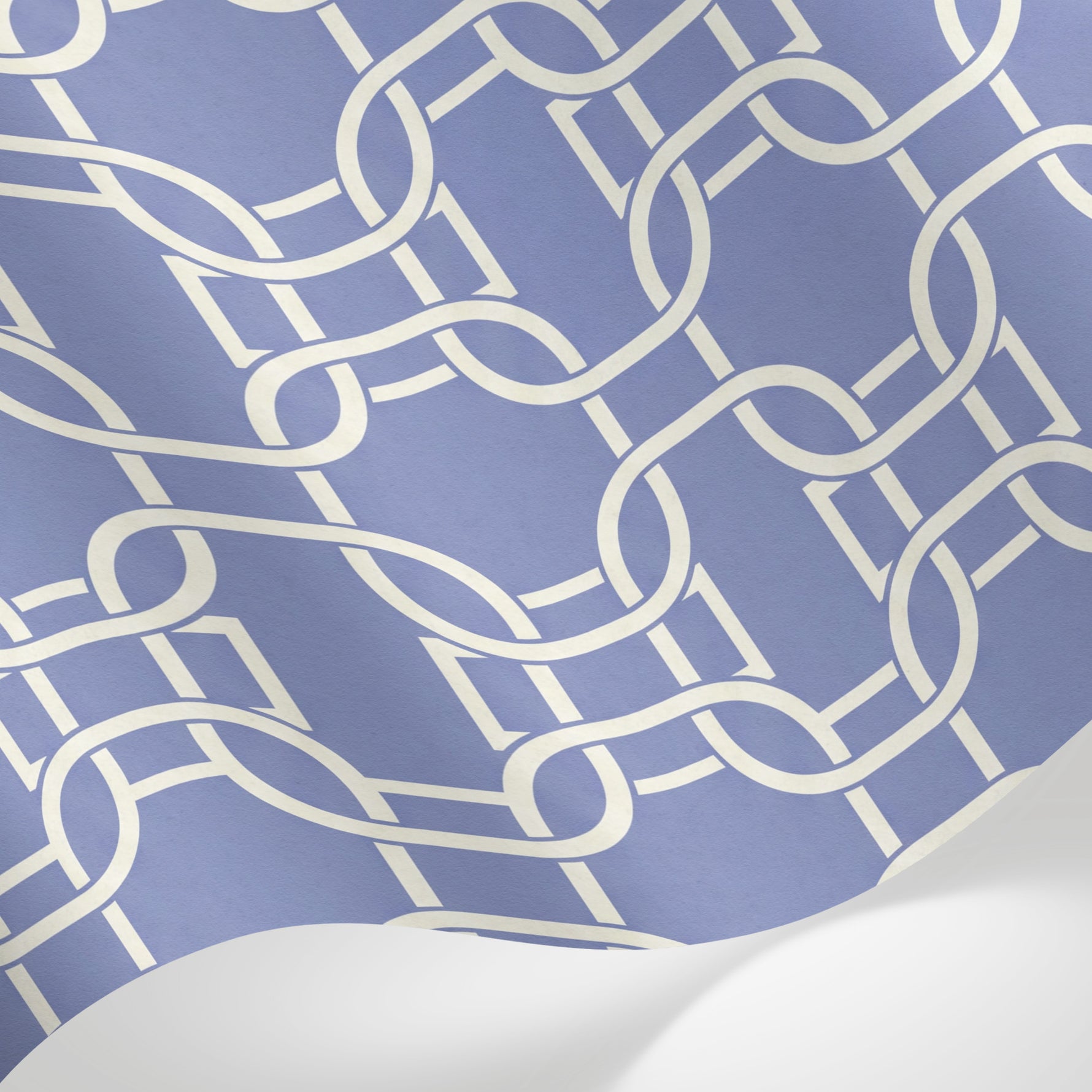 Papier peint panoramique abstrait - Chaînes entrelacées abstraites bleu lavande et blanc sur mesure - Matière