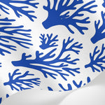 Papier peint panoramique coraux art deco - Corail branchu motifs répétitifs fond blanc et bleu marine sur mesure - Matière