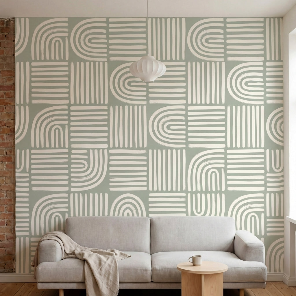 papier peint motifs geometriques lignes courbes arcs concentriques rayures entre-3