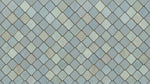 Papier peint panoramique art deco - Losanges carrés répétitifs tons bleu gris et beige nuancés sur mesure - Design