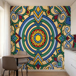papier peint motifs geometriques mandala concentrique ornements arabesques fond -4