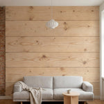 papier peint naturel planches bois vieilli nuds apparents tons beige miel et bru-1