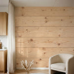 papier peint naturel planches bois vieilli nuds apparents tons beige miel et bru-5