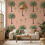 papier peint palmier beige palmiers tropicaux repetitifs fronds detaillees fond -10