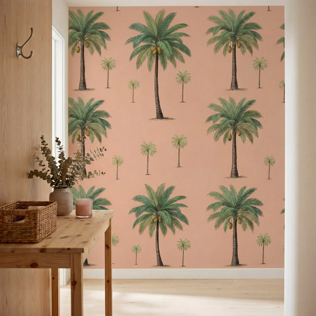 papier peint palmier beige palmiers tropicaux repetitifs fronds detaillees fond -9