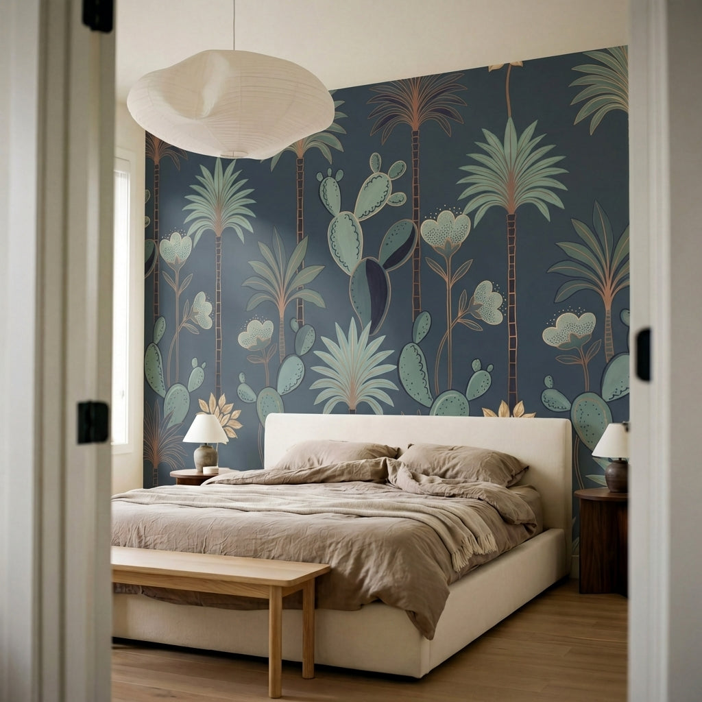 papier peint palmier bleu palmiers cactus feuilles tropicales motifs repetitifs -7