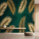 papier peint palmier dore feuilles tropicales luxuriantes palmiers dores fond ve-5