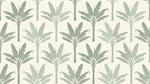 Papier peint panoramique palmier vert - Feuilles bananier motifs répétitifs fond beige crème et détails dorés sur mesure - Design