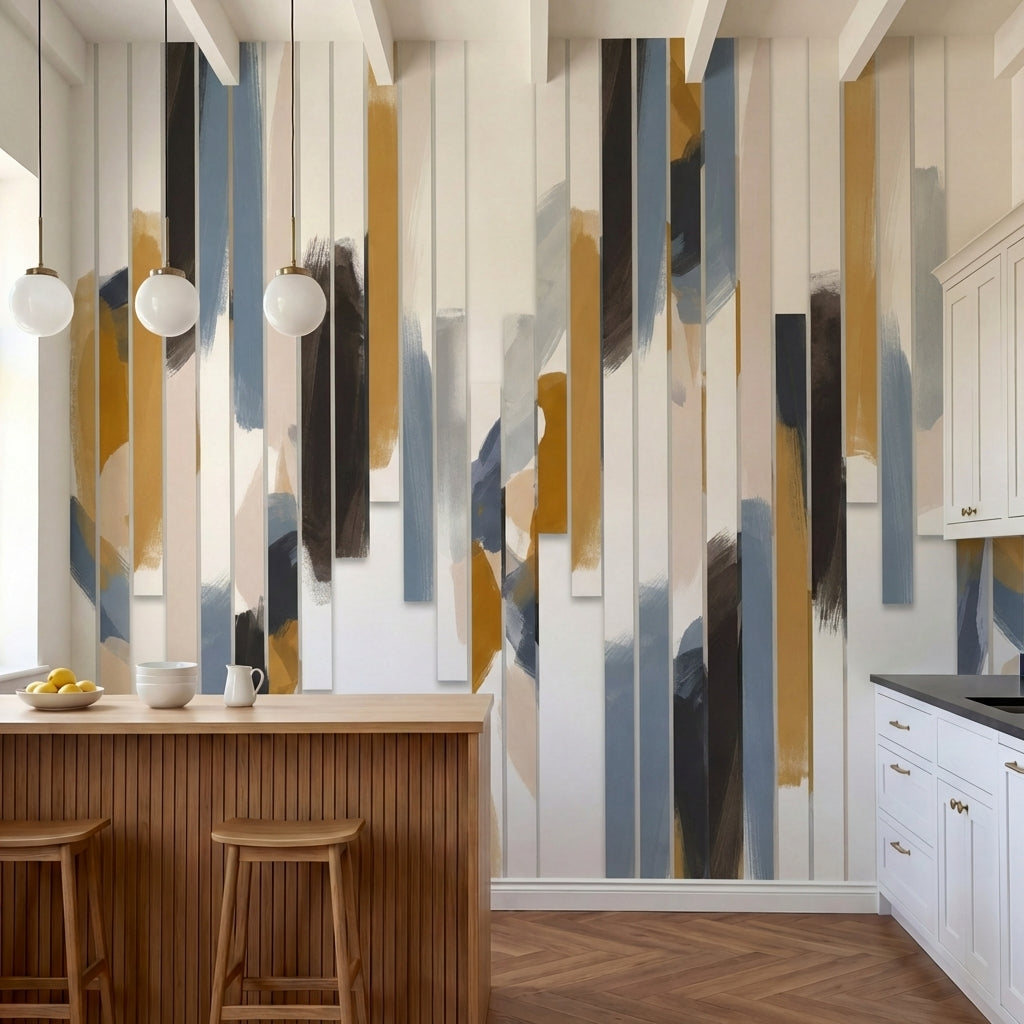 papier peint panoramique abstrait bandes verticales geometriques brushstrokes to-1