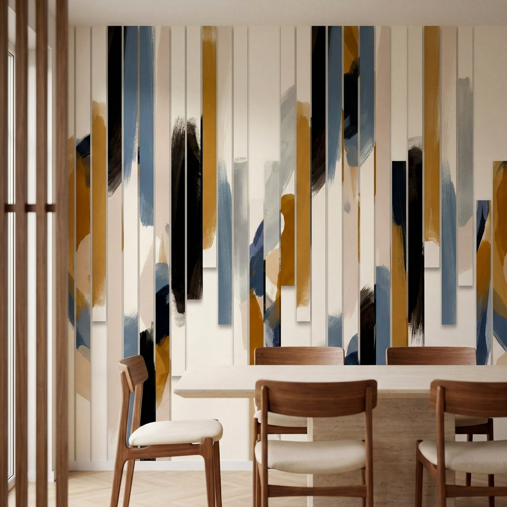 papier peint panoramique abstrait bandes verticales geometriques brushstrokes to-2