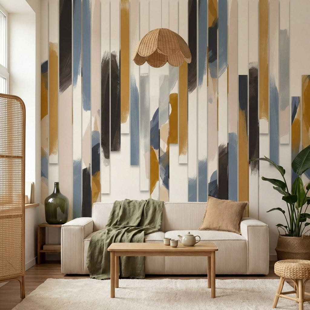 papier peint panoramique abstrait bandes verticales geometriques brushstrokes to-6