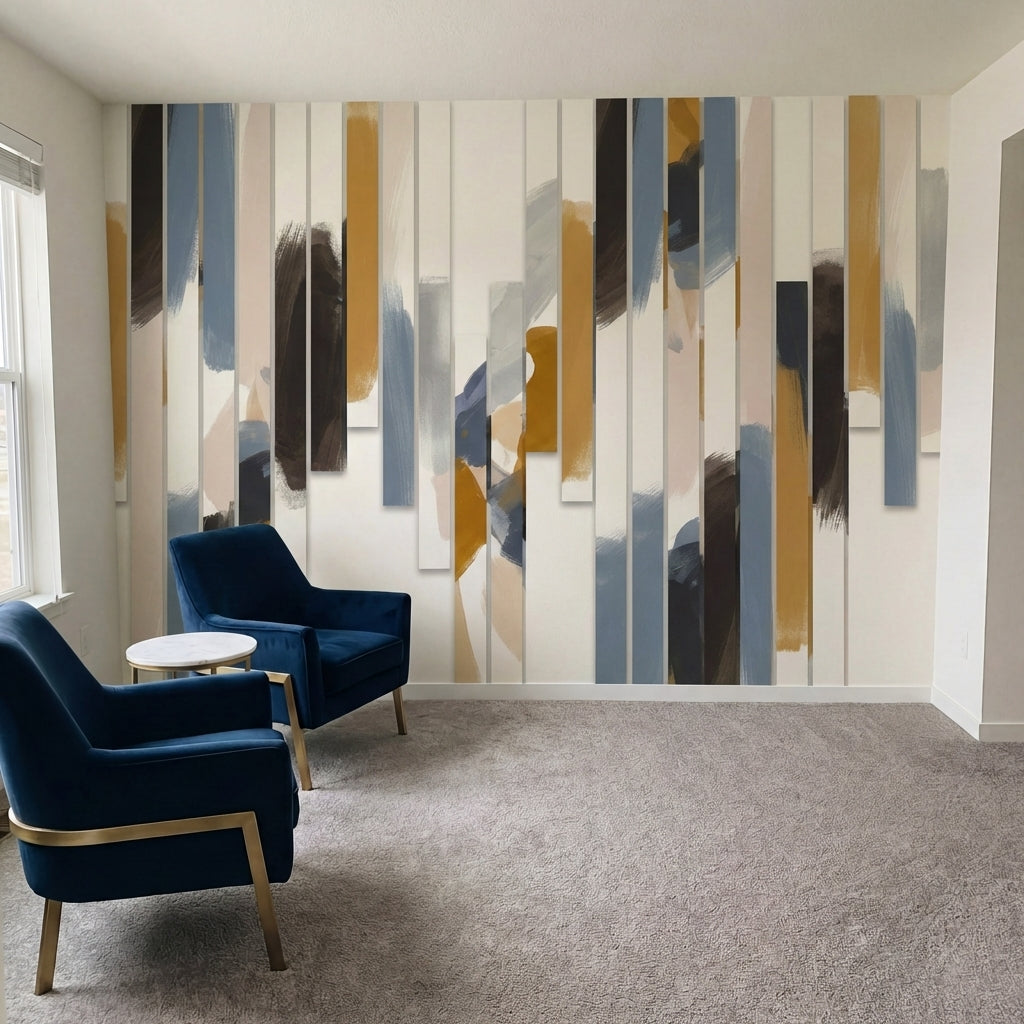 papier peint panoramique abstrait bandes verticales geometriques brushstrokes to-7