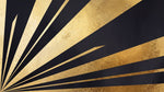 Papier peint panoramique abstrait - Rayures géométriques radiantes noir et or métallisé sur mesure - Design