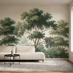 papier peint panoramique arbres foret anglaise branchages detailles feuillage de-1