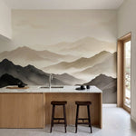 papier peint panoramique brume montagnes vaporeuses couches atmospheriques tons -2