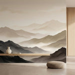 papier peint panoramique brume montagnes vaporeuses couches atmospheriques tons -3