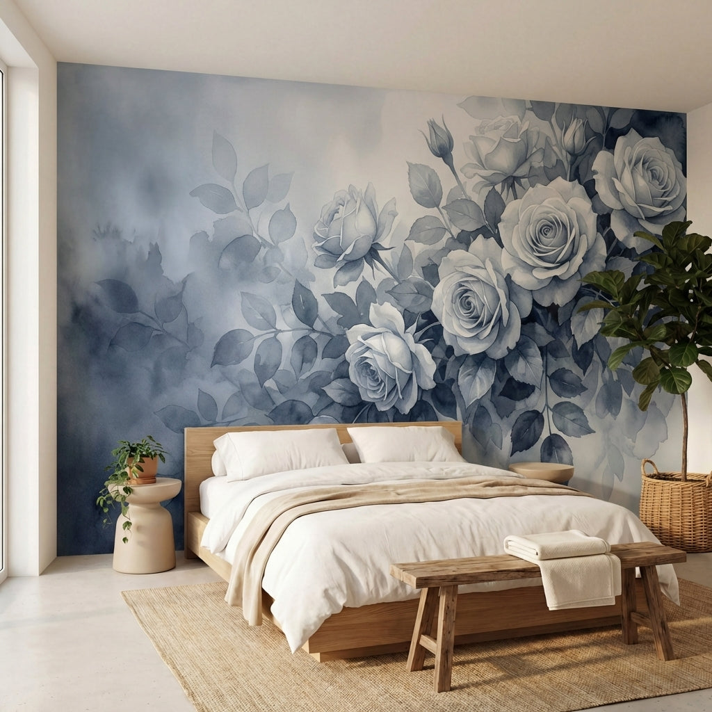 papier peint panoramique brume roses romantiques feuillage delicat tons gris per-VARIANTE-9