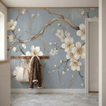 papier peint panoramique cerisier japonais branches fleuries blanches dorees fon-VARIANTE-9