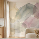 papier peint panoramique floral petales aquarelle superposes tons rose poudre be-2