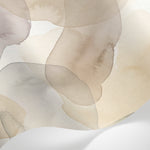 Papier peint panoramique floral - Pétales aquarelle superposés tons rose poudré beige crème et gris sur mesure - Matière