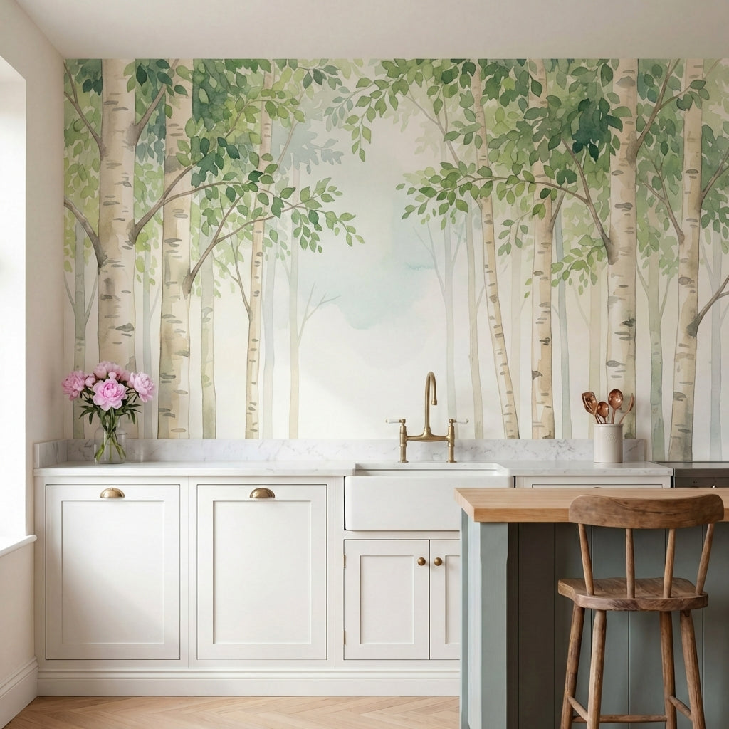 papier peint panoramique foret bouleaux troncs elances feuillage delicat tons be-1