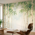 papier peint panoramique foret bouleaux troncs elances feuillage delicat tons be-HERO-10
