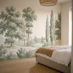 papier peint panoramique foret chenes majestueux cypres elances chateau neoclass-1
