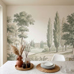 papier peint panoramique foret chenes majestueux cypres elances chateau neoclass-6