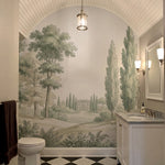 papier peint panoramique foret chenes majestueux cypres elances chateau neoclass-7