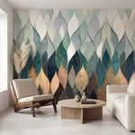 papier peint panoramique geometrique losanges ondules superposes degrade tons ve-6