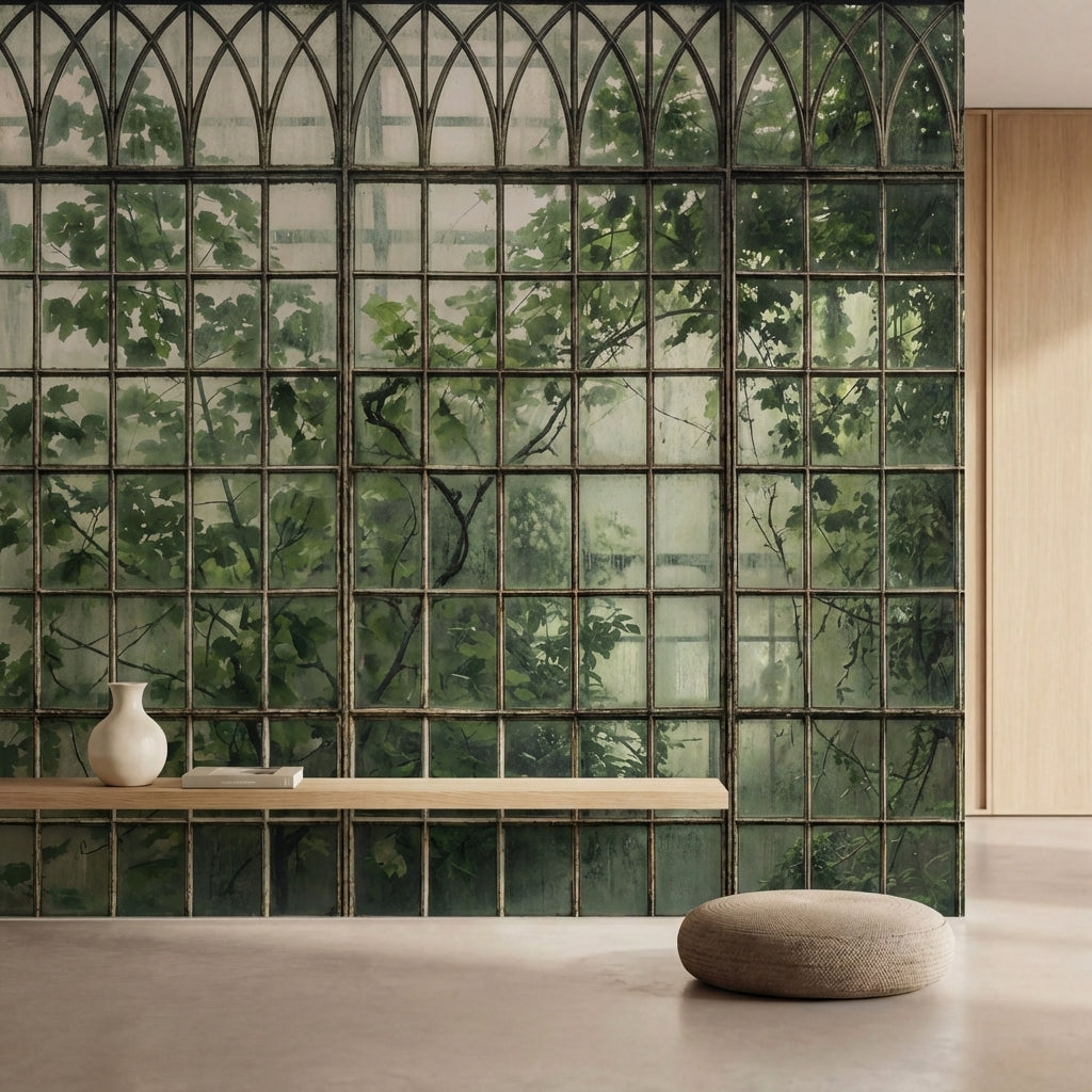papier peint panoramique industriel verriere atelier fenetres metalliques vegeta-2
