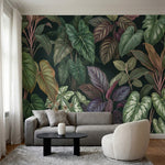 papier peint panoramique jungle feuillage tropical exotique calathea philodendro-6