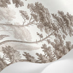 Papier peint panoramique jungle - Forêt tropicale gravure botanique tons sépia beige et brun sur mesure - Matière