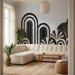papier peint panoramique marbre arches art deco dorees motifs eventails fond bla-VARIANTE-7