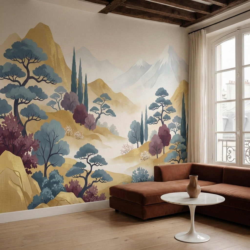 papier peint panoramique marbre veines dorees effet luxueux fond beige creme et -1