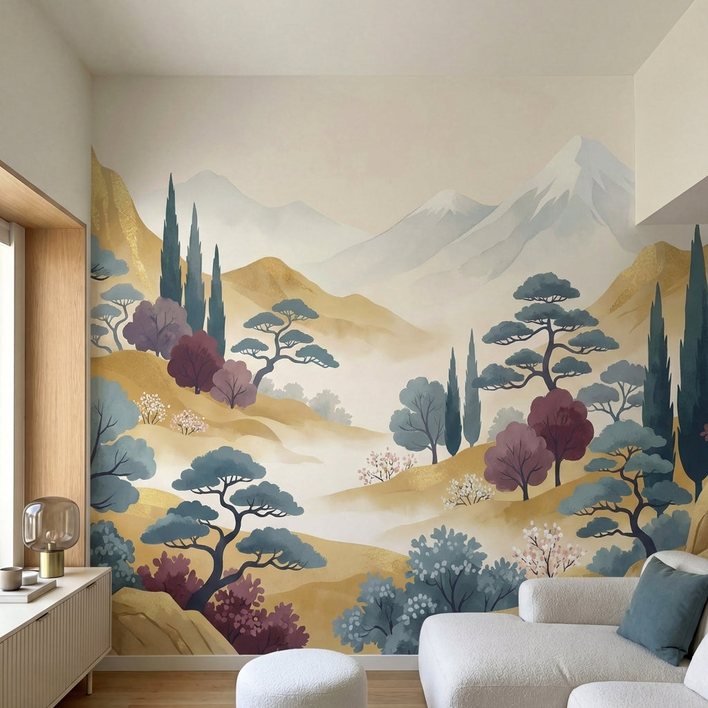 papier peint panoramique marbre veines dorees effet luxueux fond beige creme et -1