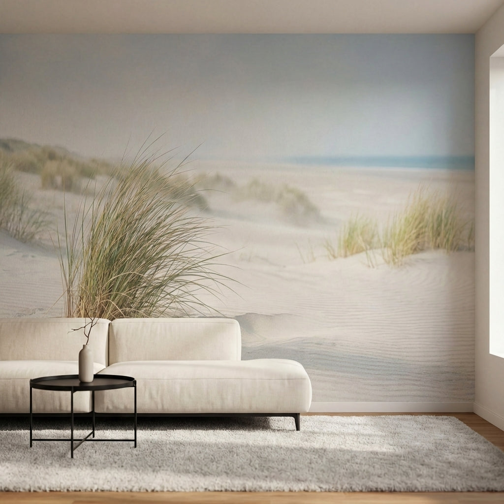 papier peint panoramique nature dunes cotieres herbes sauvages sable blanc et ci-1