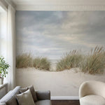 papier peint panoramique nature dunes sableuses herbes sauvages ciel nuageux ton-HERO-14